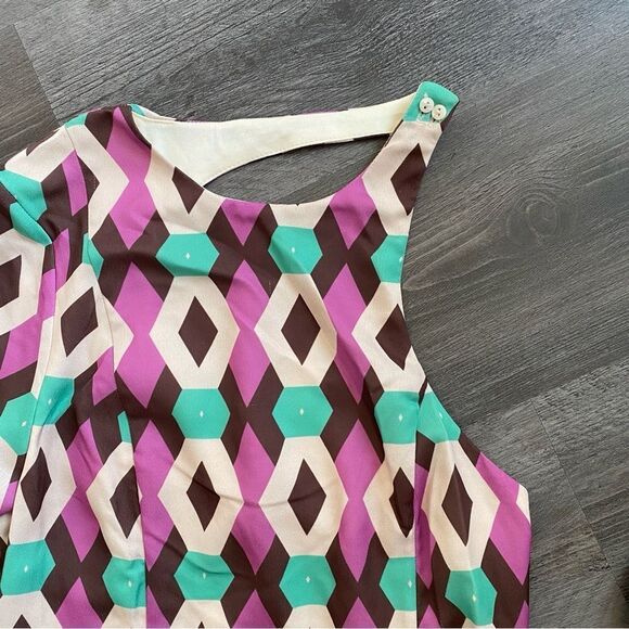 ZARA Shift Dress NEW One Sleeve Small Purple Teal Party - Picture 3 of 12